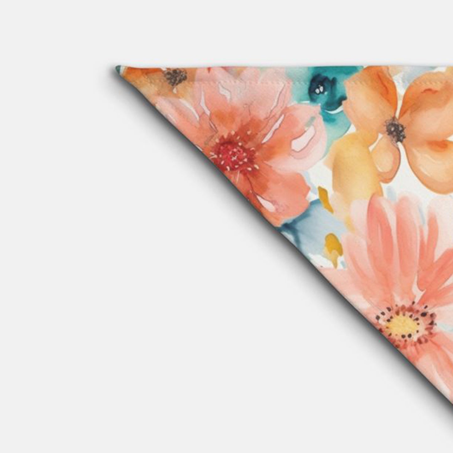 Floral Tangerine Aqua Watercolour Dog Bandana - Apawry Pup