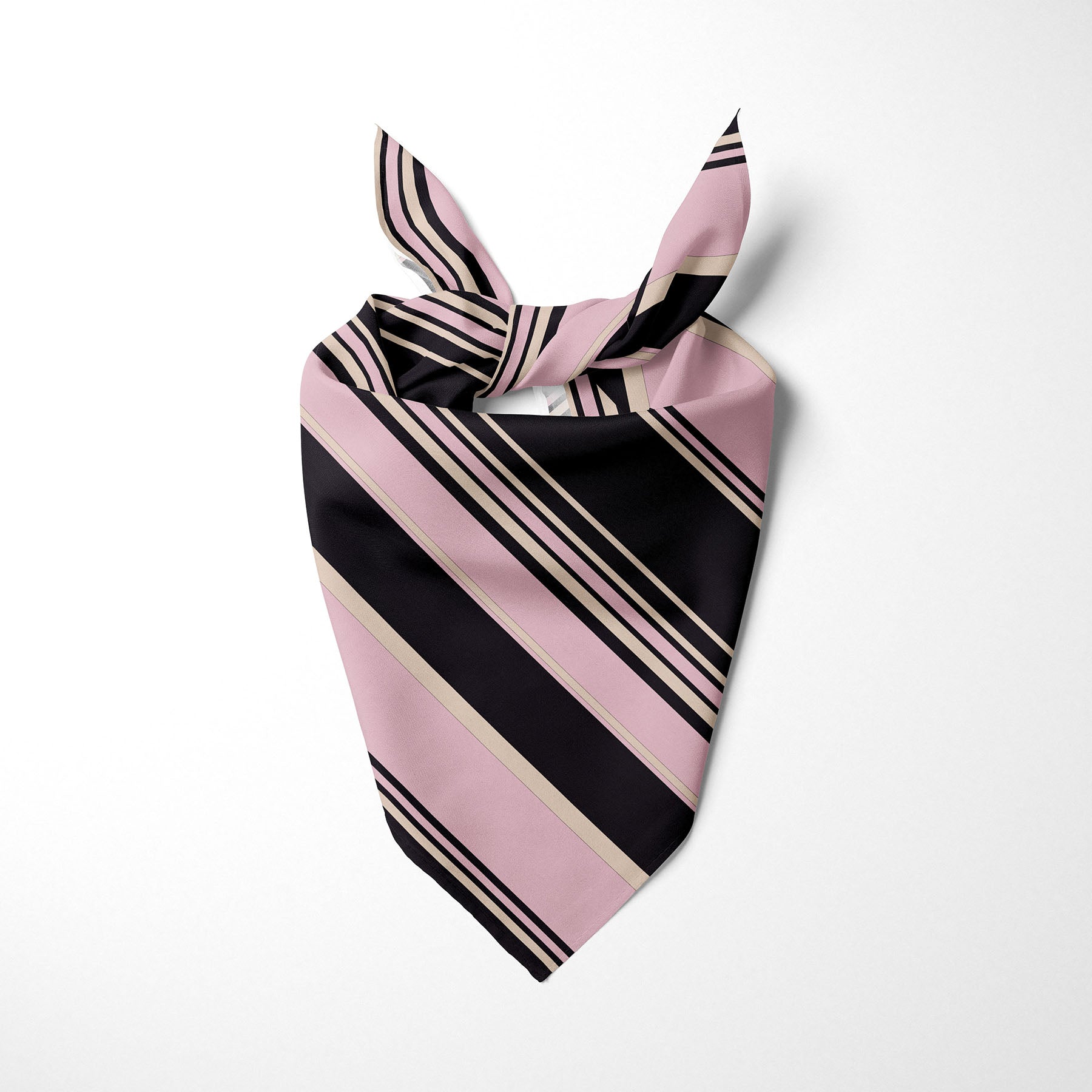 Dusty Pink Black And Nude Striped Dog Bandana - Apawry Pup