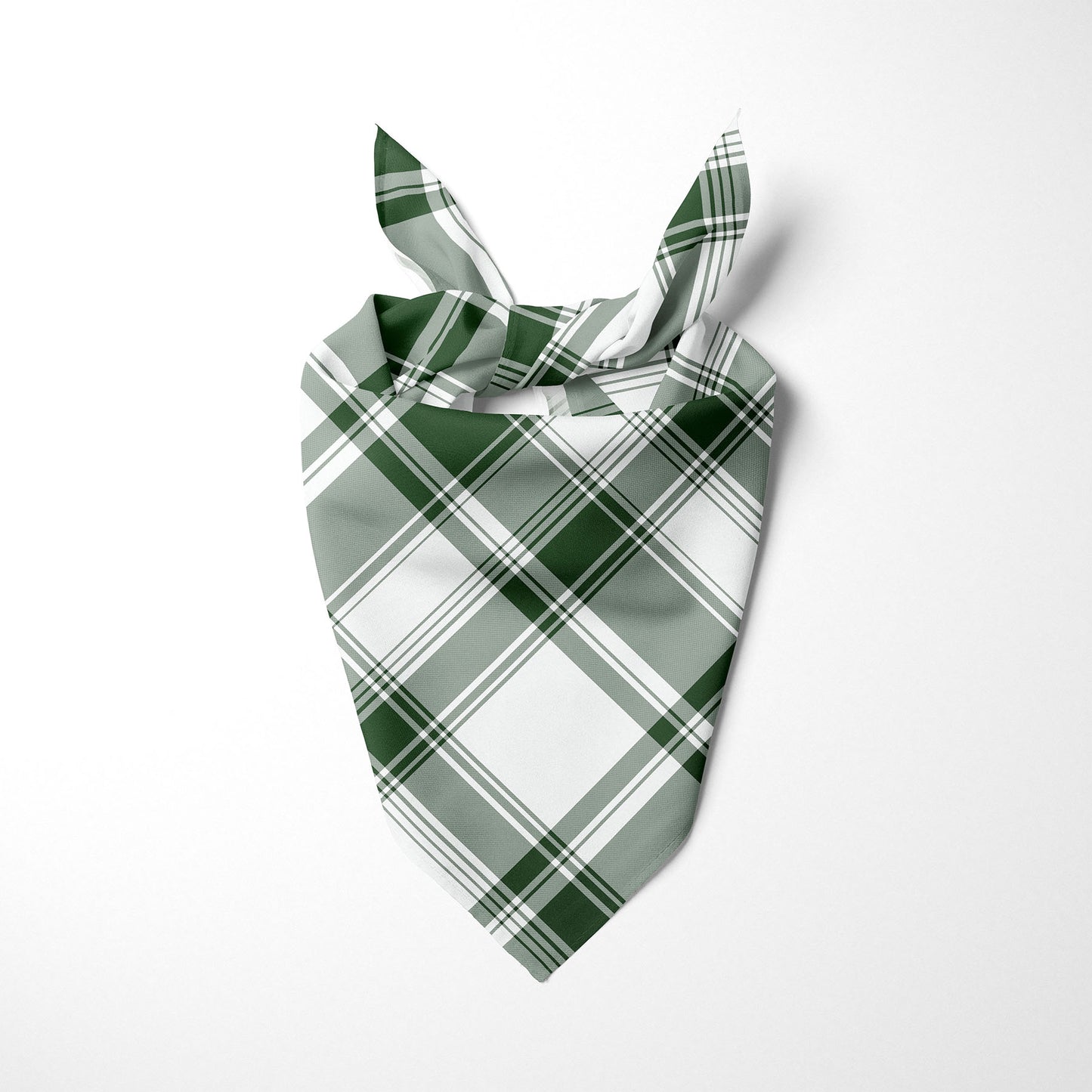 Hunter Green And White Plaid Dog Bandana - Apawry Pup