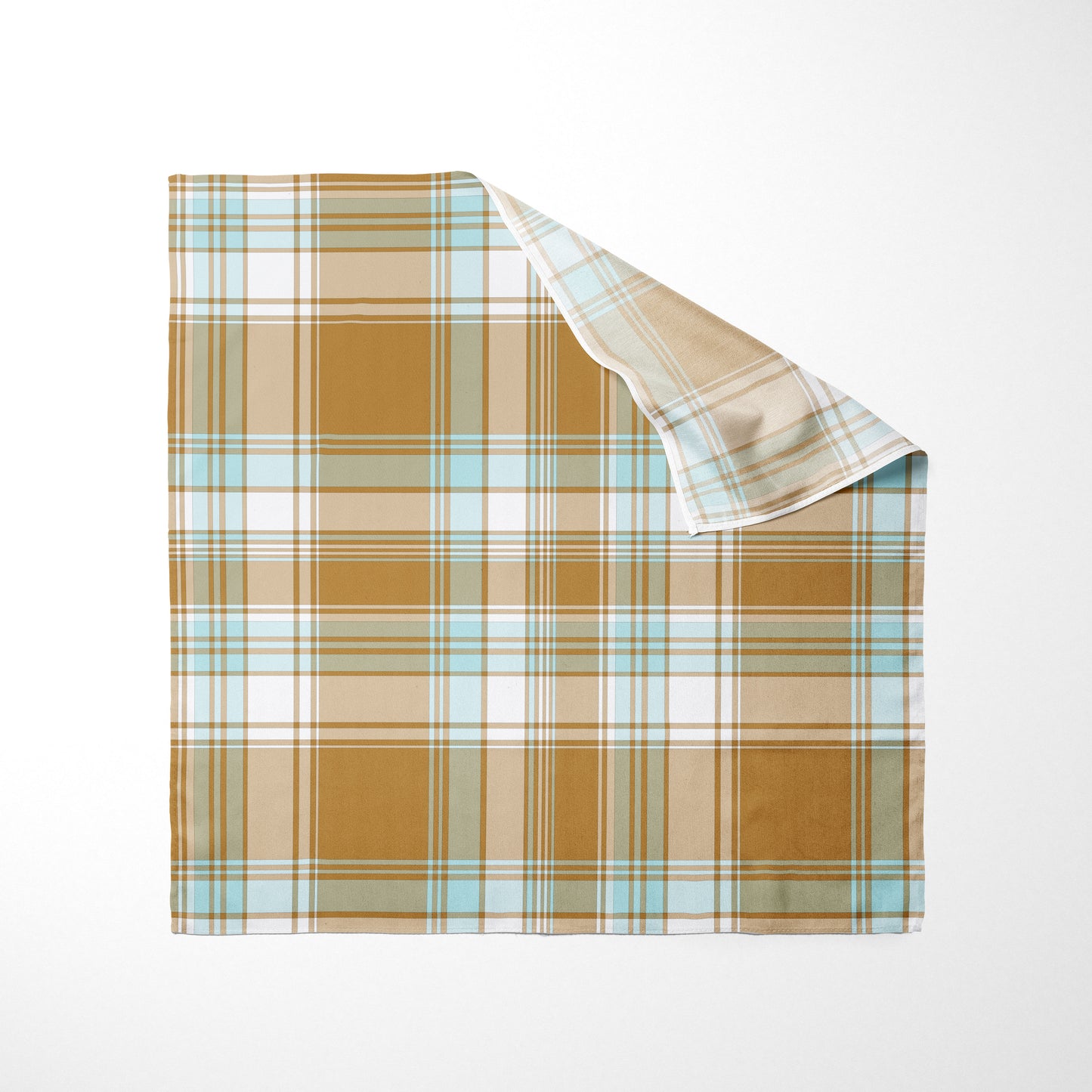 Light Brown Baby Blue And White Plaid Dog Bandana - Apawry Pup