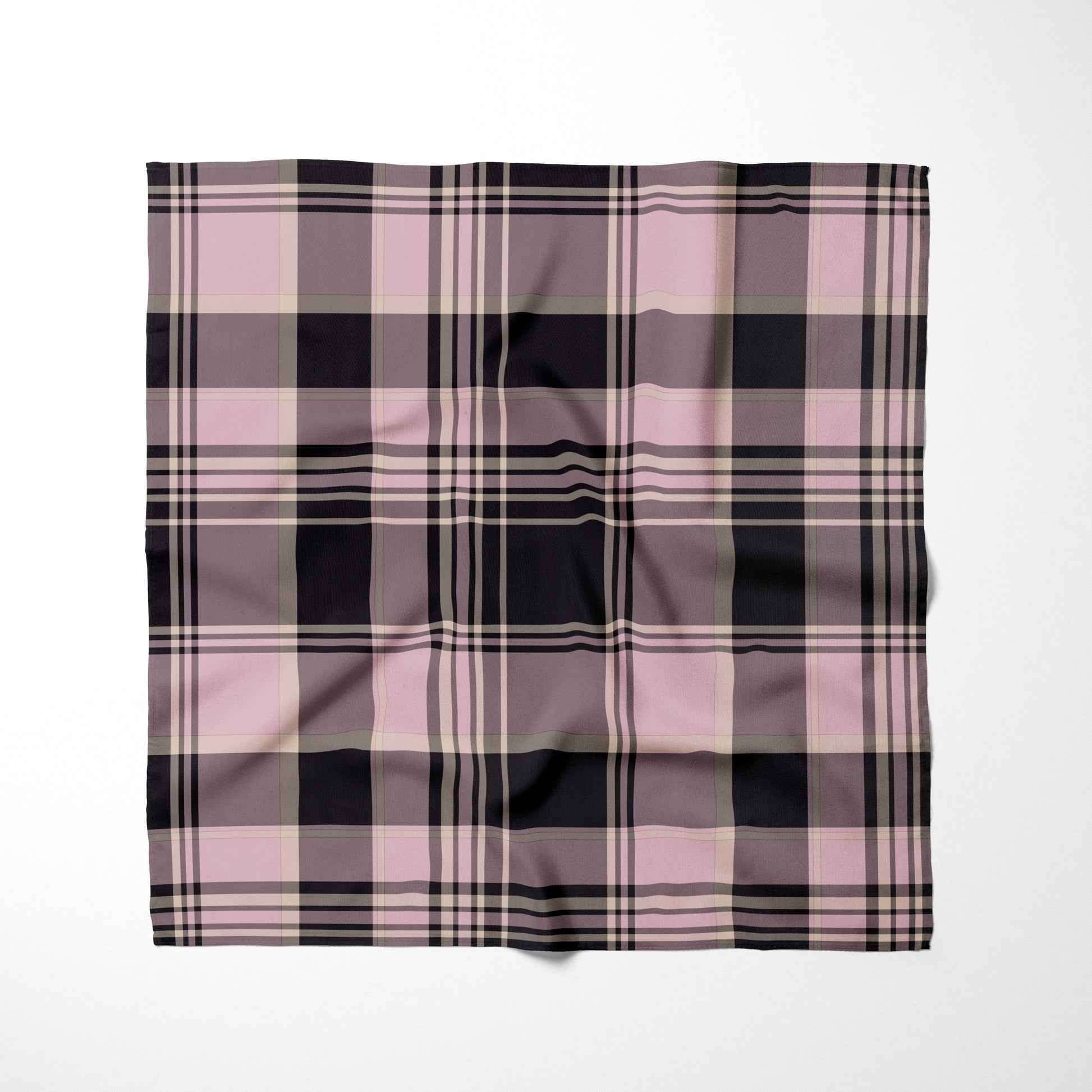 Light Pink Black and Nude Plaid Dog Bandana - Apawry Pup