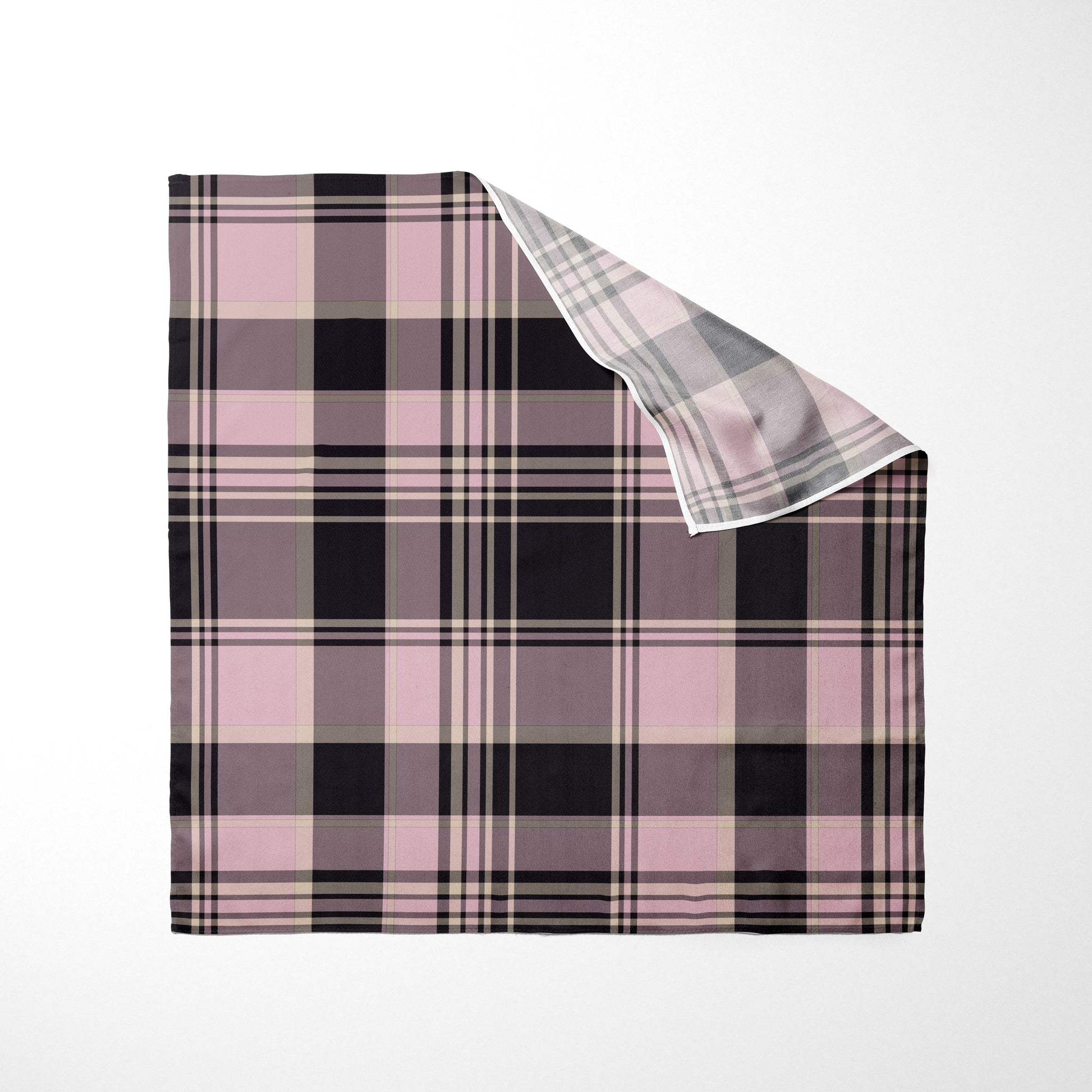 Light Pink Black and Nude Plaid Dog Bandana - Apawry Pup