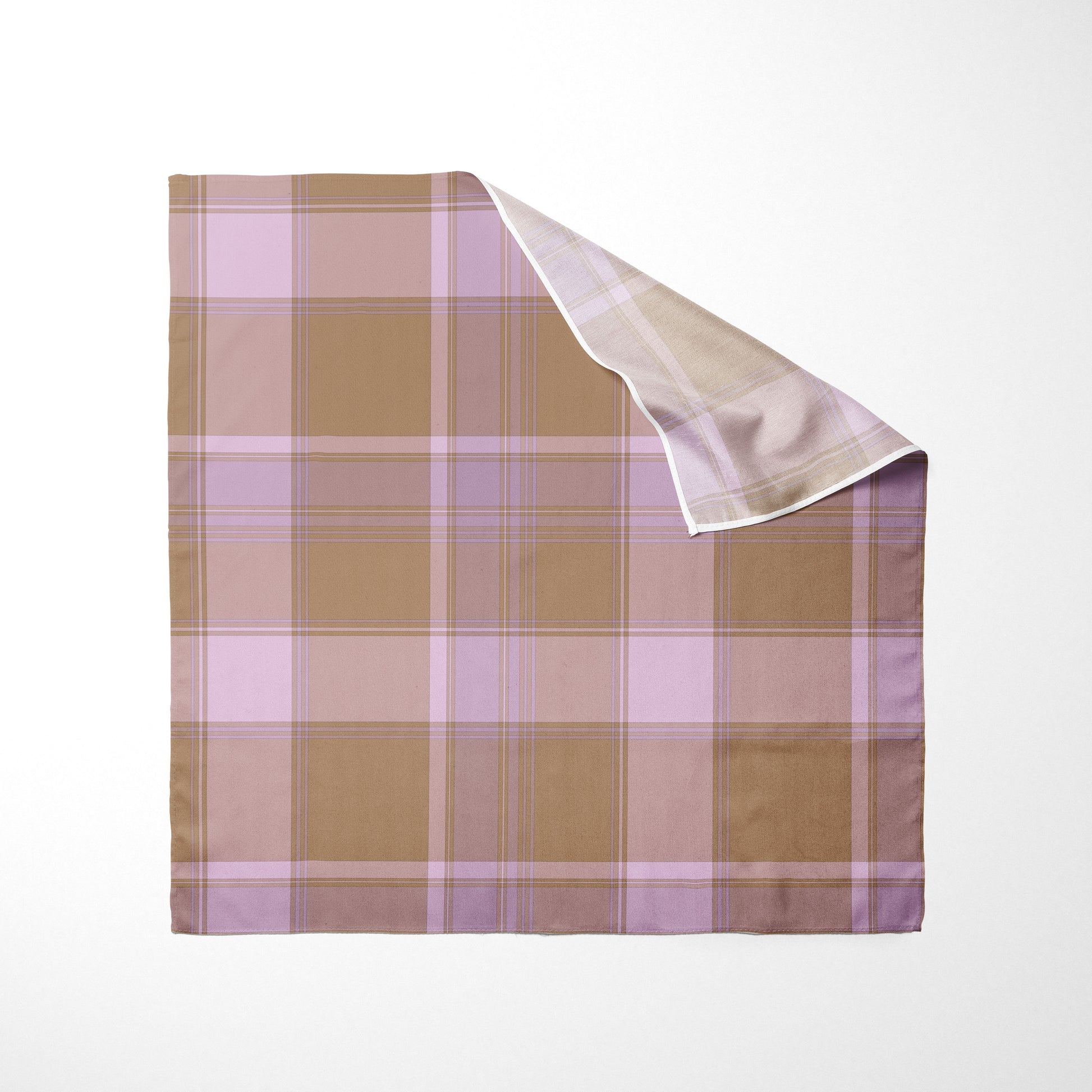 Light Pink Light Purple and Tan Plaid Dog Bandana - Apawry Pup