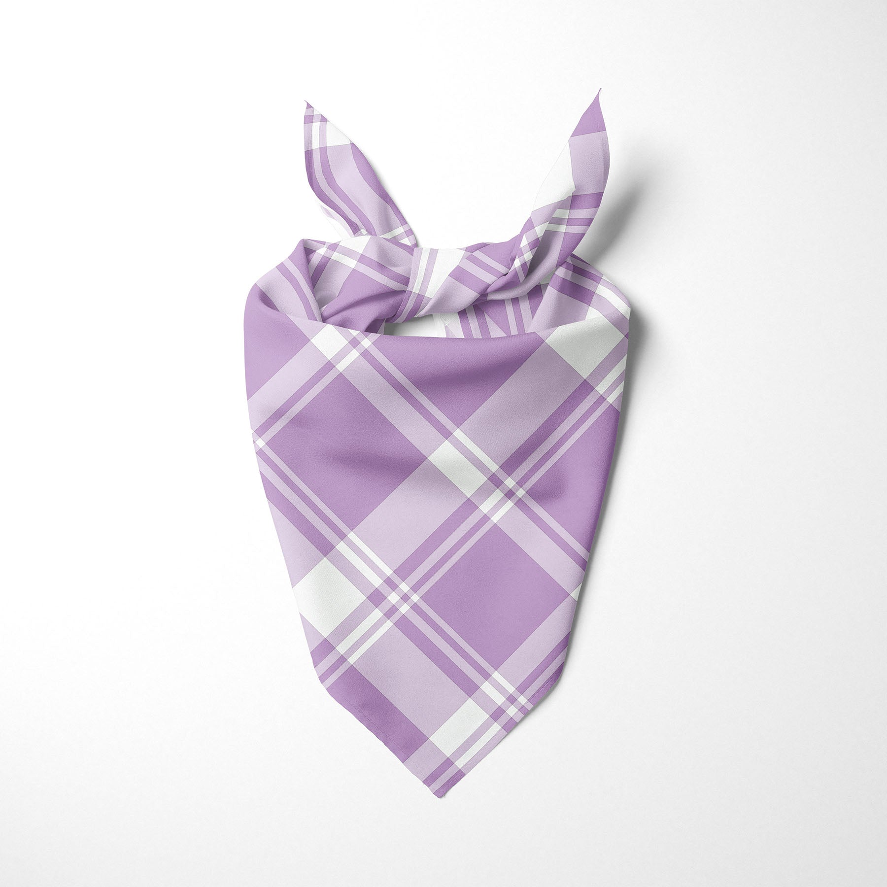 Light Purple And White Plaid Dog Bandana - Apawry Pup