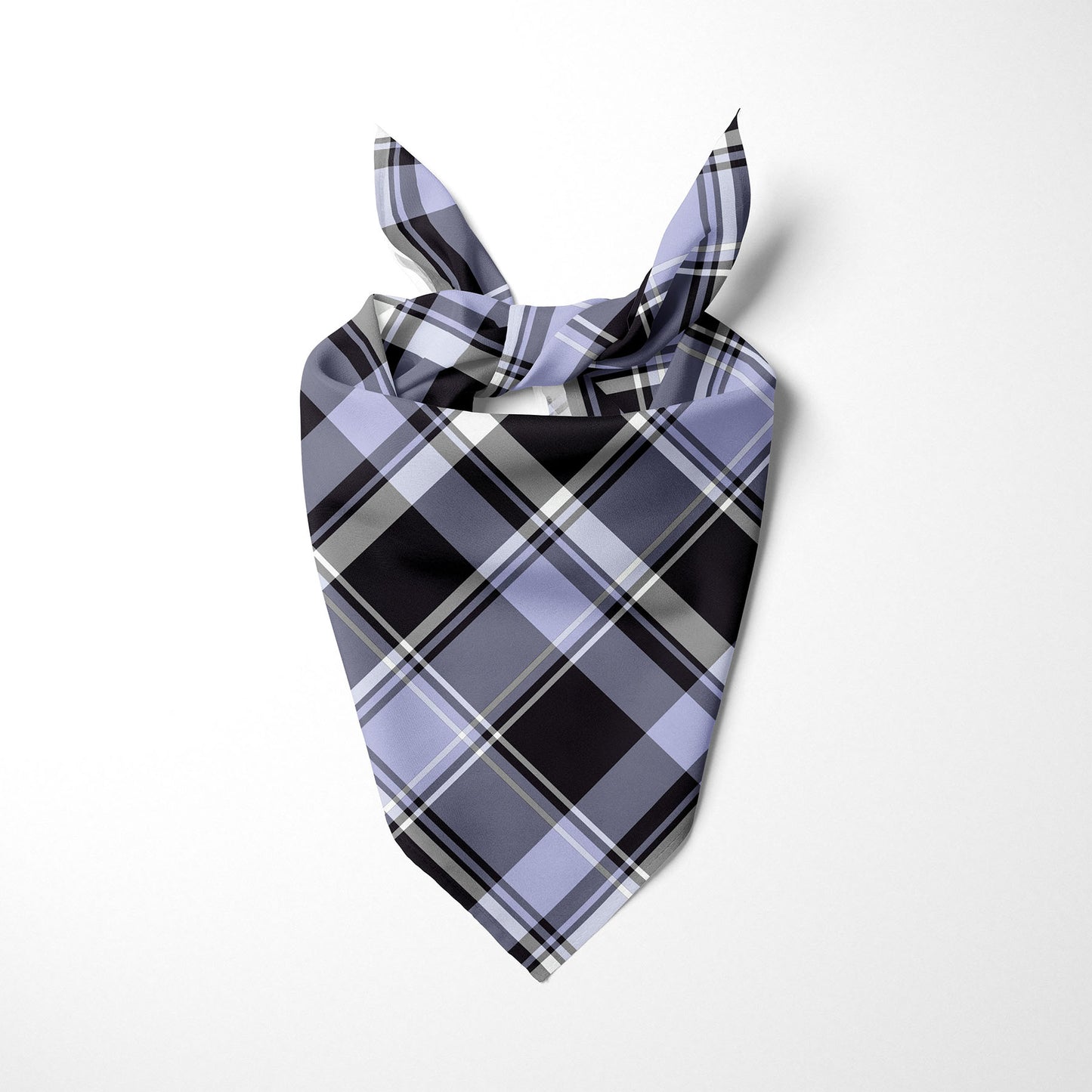 Light Purple Black and White Plaid Dog Bandana - Apawry Pup