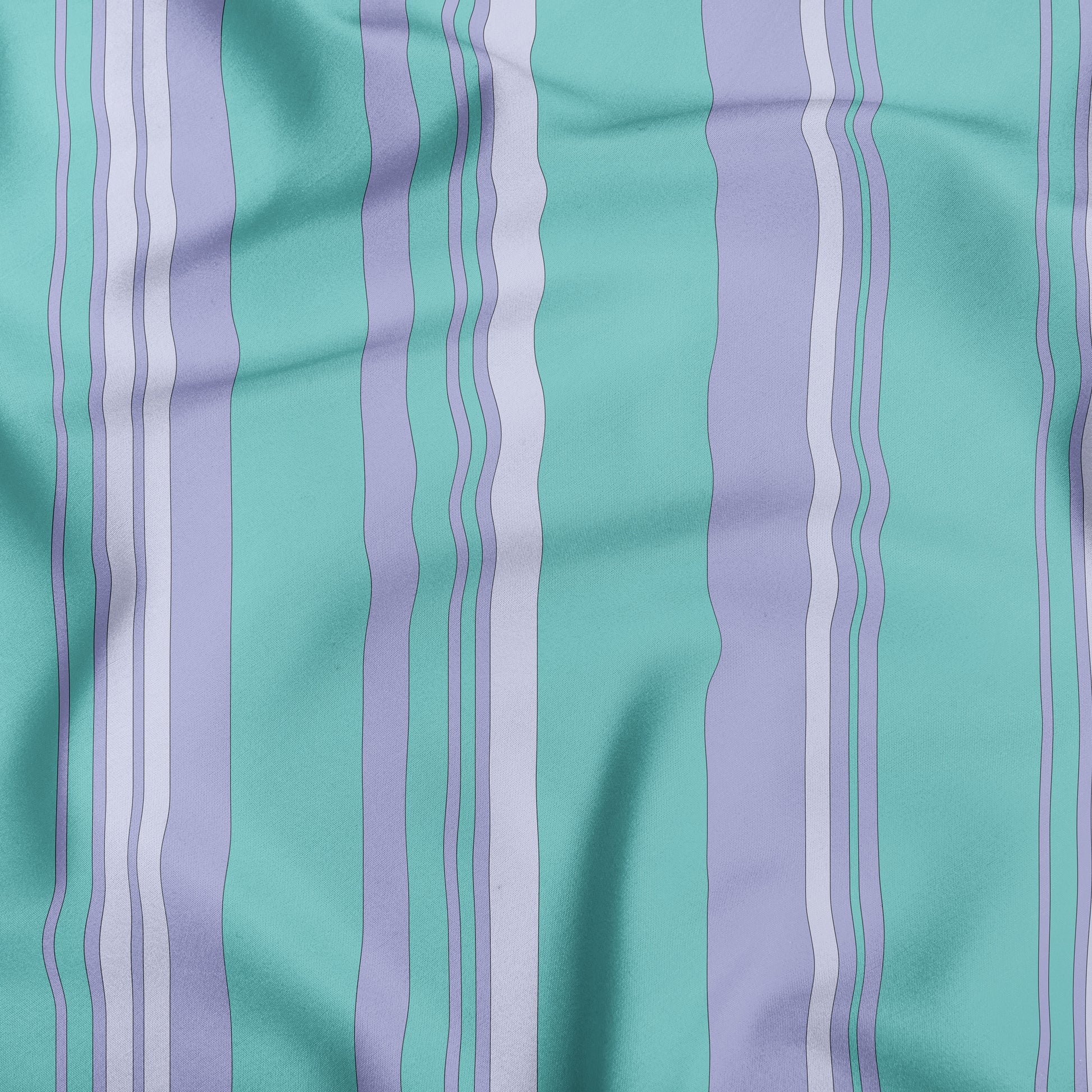 Light Teal Light Purple And White Striped Dog Bandana - Apawry Pup