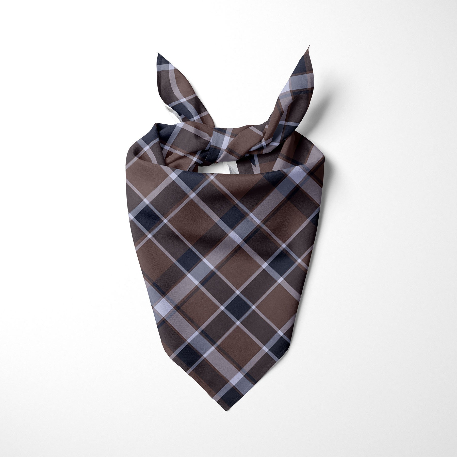 Mauve Navy Blue And White Plaid II Dog Bandana - Apawry Pup