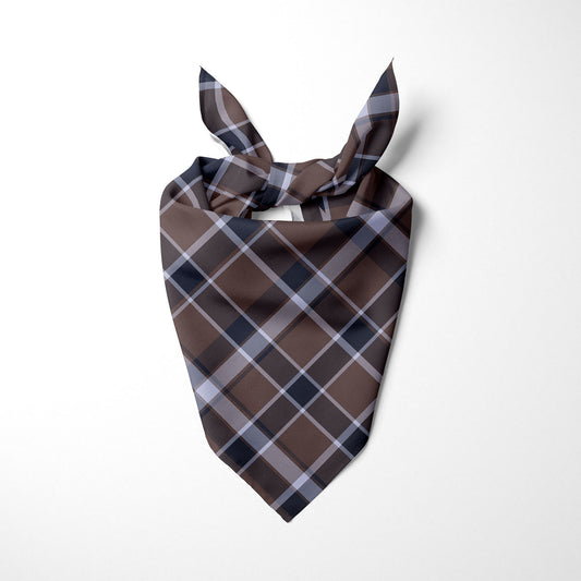 Mauve Navy Blue And White Plaid II Dog Bandana - Apawry Pup