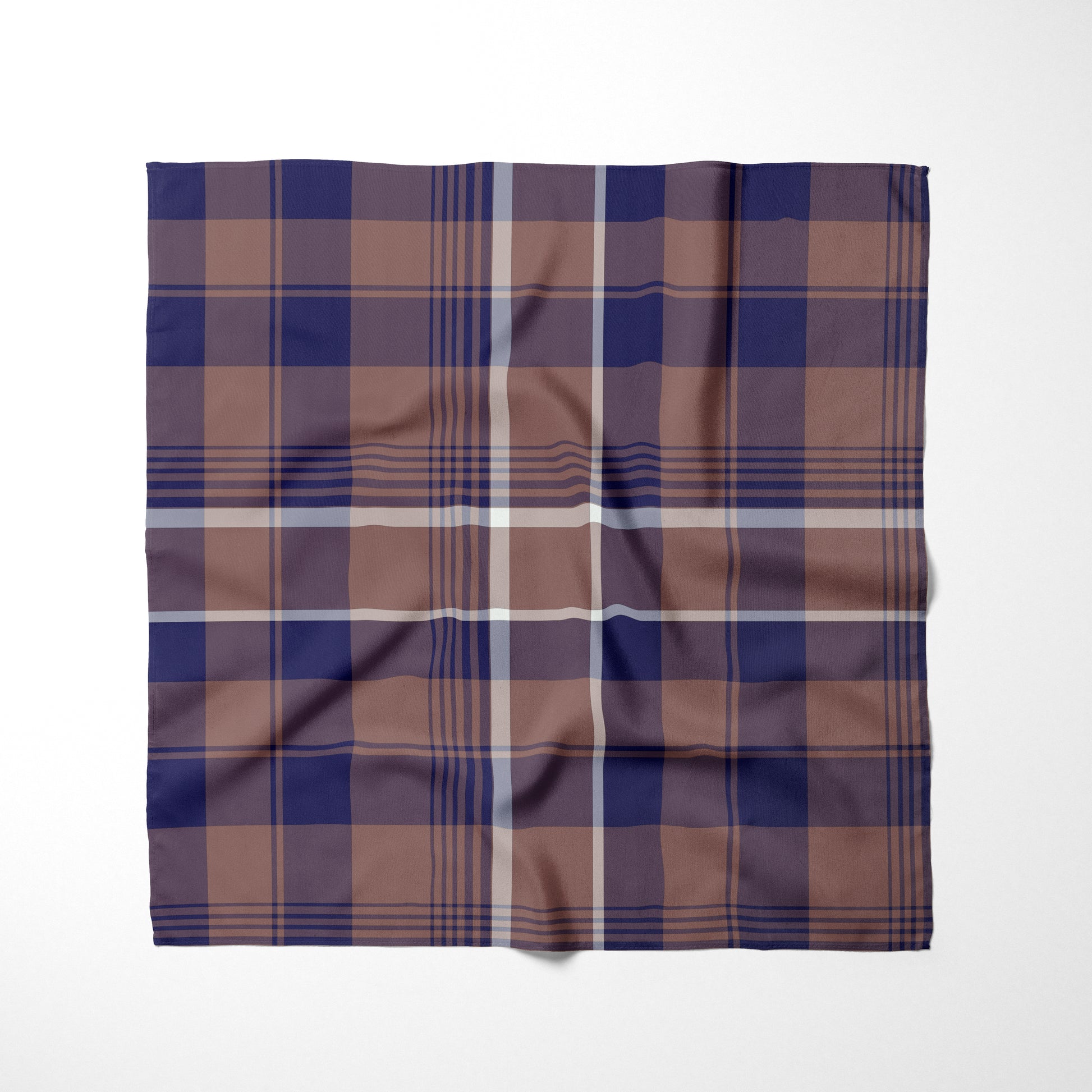 Mauve Navy Blue And White Plaid Dog Bandana - Apawry Pup