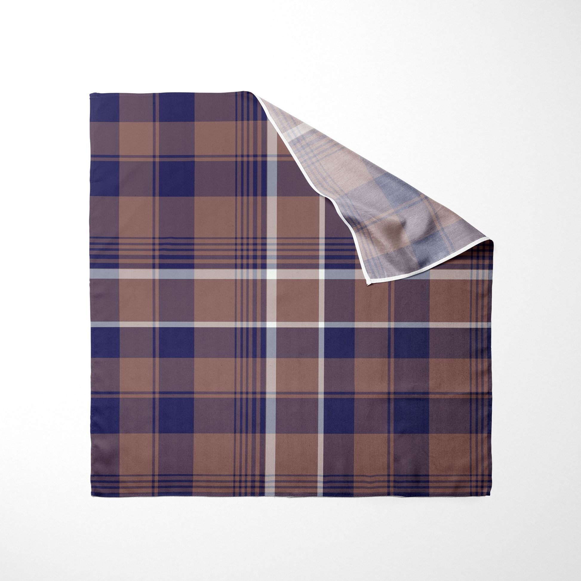 Mauve Navy Blue And White Plaid Dog Bandana - Apawry Pup