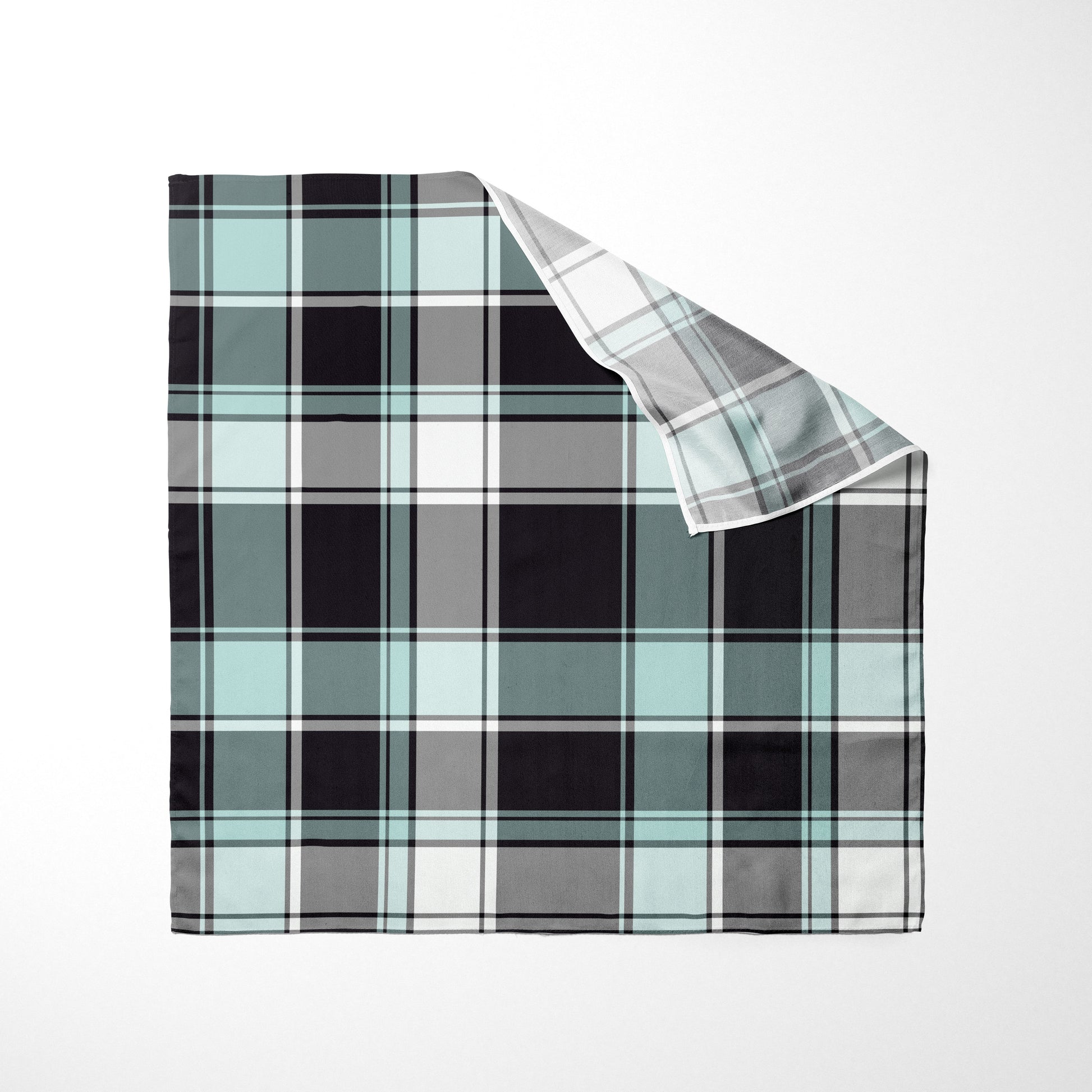 Mint Black And White Plaid Dog Bandana - Apawry Pup