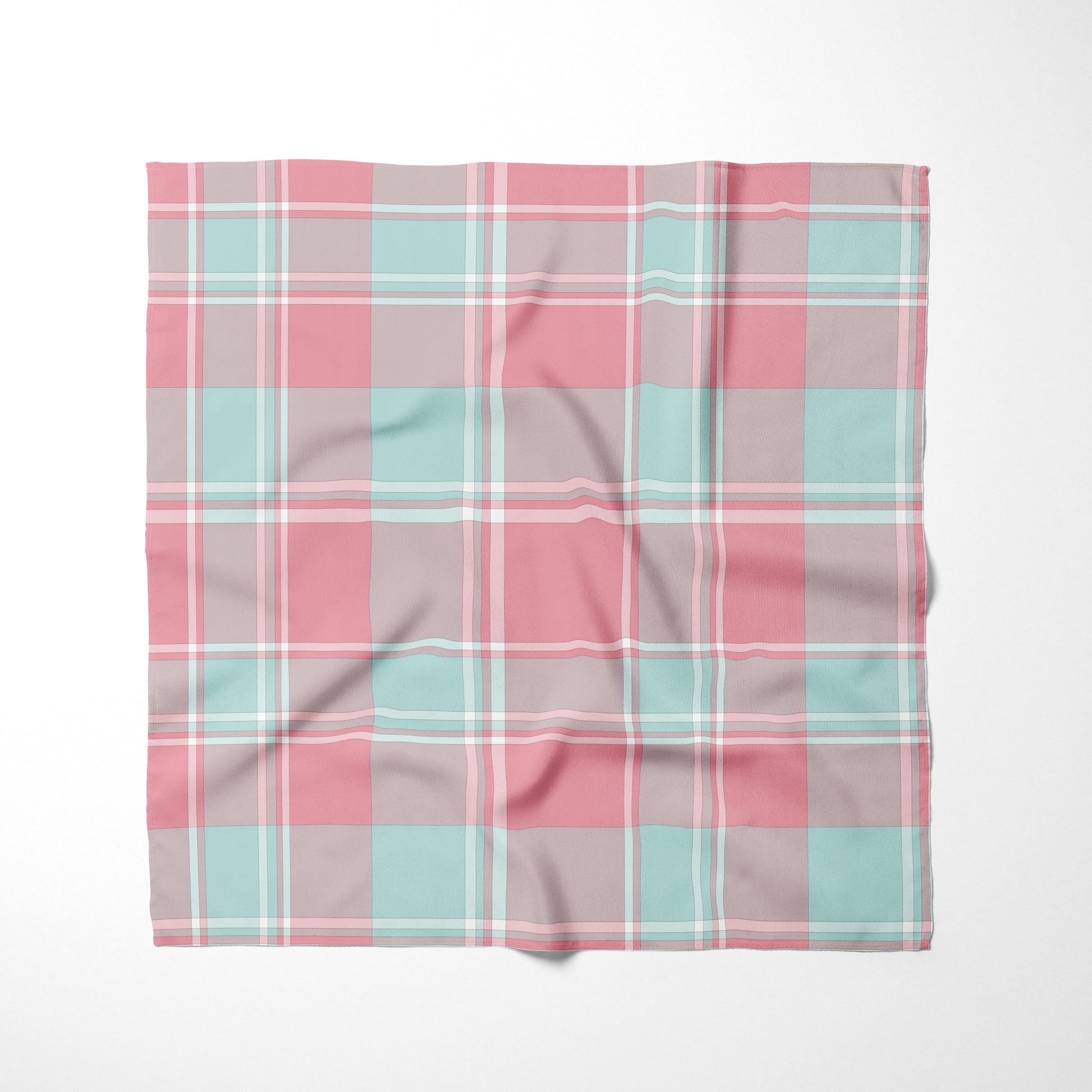 Mint Light Pink And White Plaid Dog Bandana - Apawry Pup