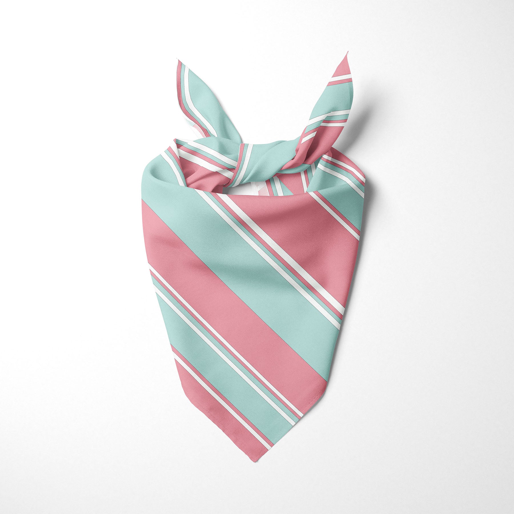 Mint Light Pink and White Striped Dog Bandana - Apawry Pup