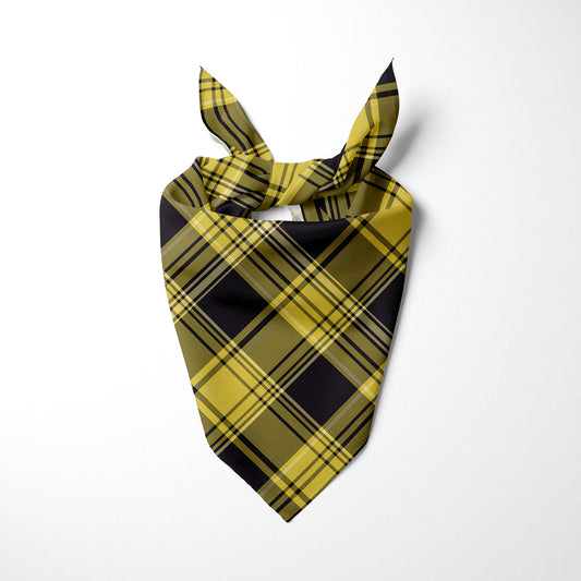 Mustard Yellow And Black Plaid Dog Bandana - Apawry Pup