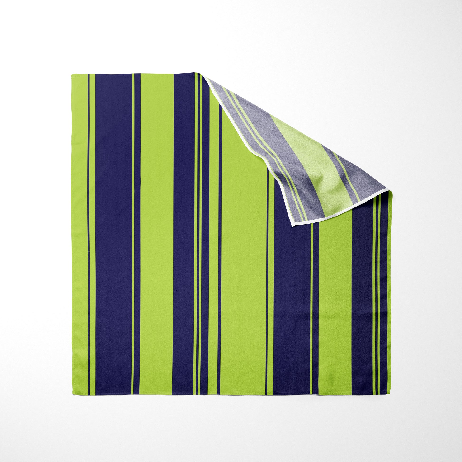 Navy Blue And Lime Green Striped Dog Bandana - Apawry Pup