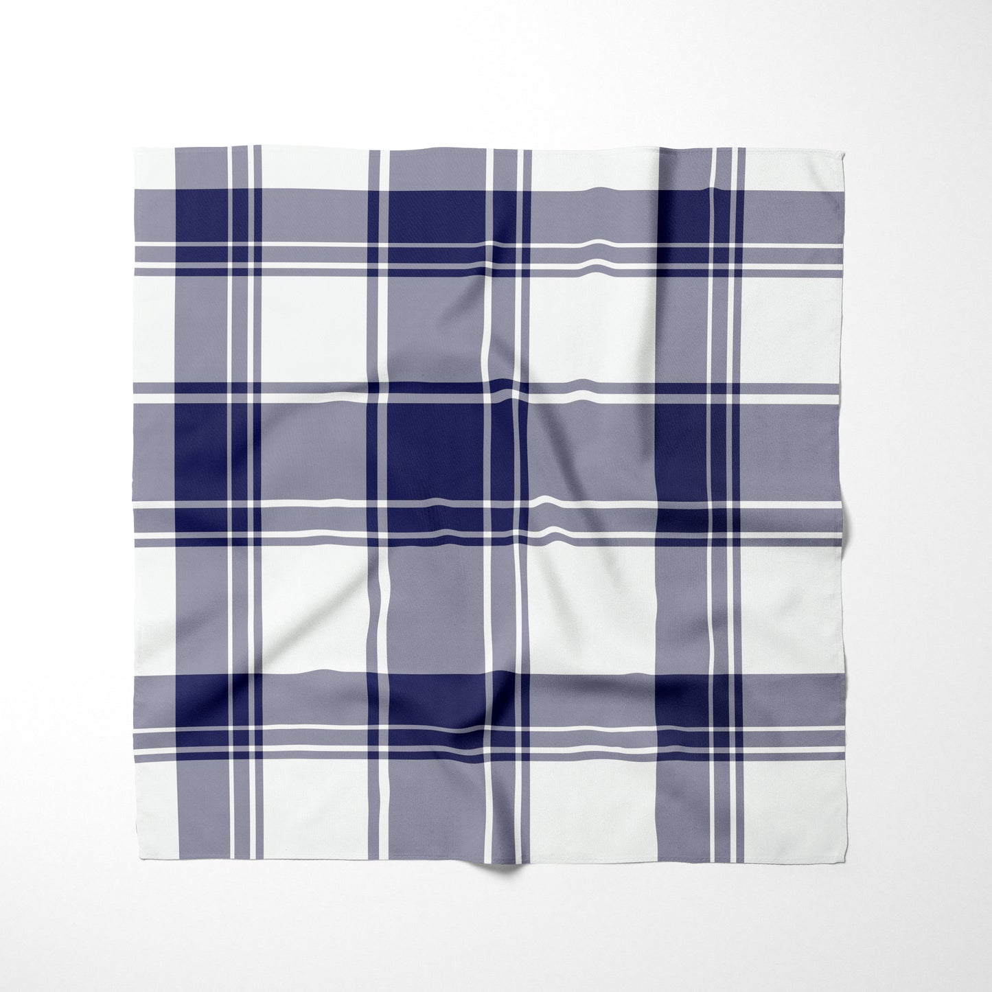 Navy Blue And White Plaid Dog Bandana - Apawry Pup