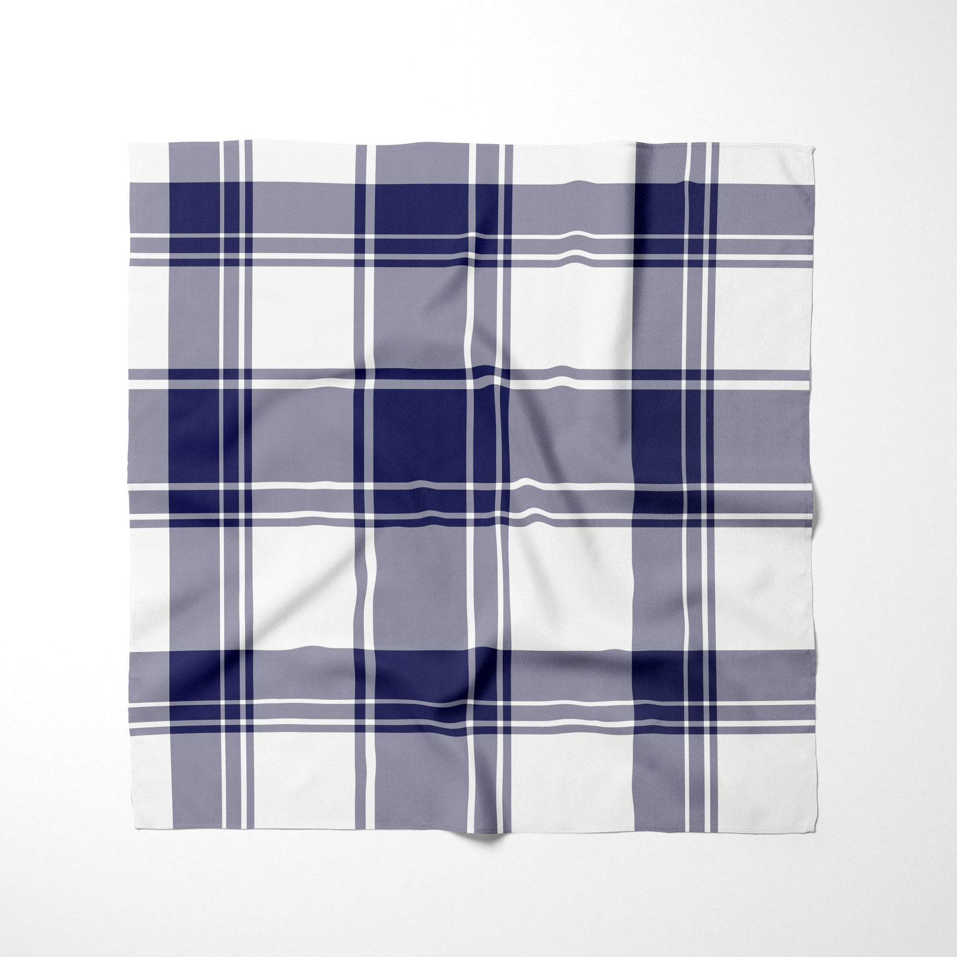 Navy Blue And White Plaid Dog Bandana - Apawry Pup