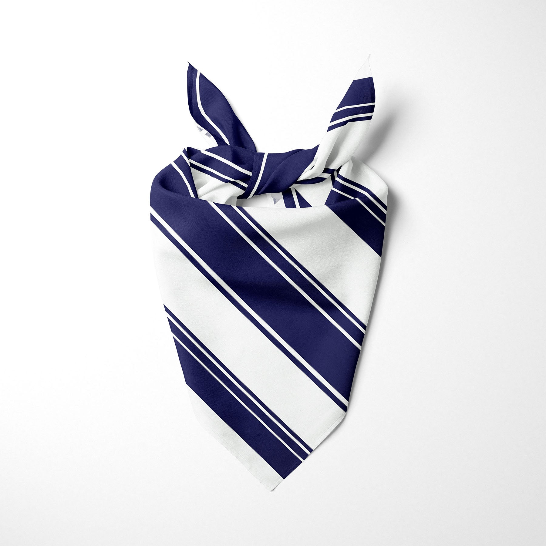 Navy Blue And White Striped Dog Bandana - Apawry Pup