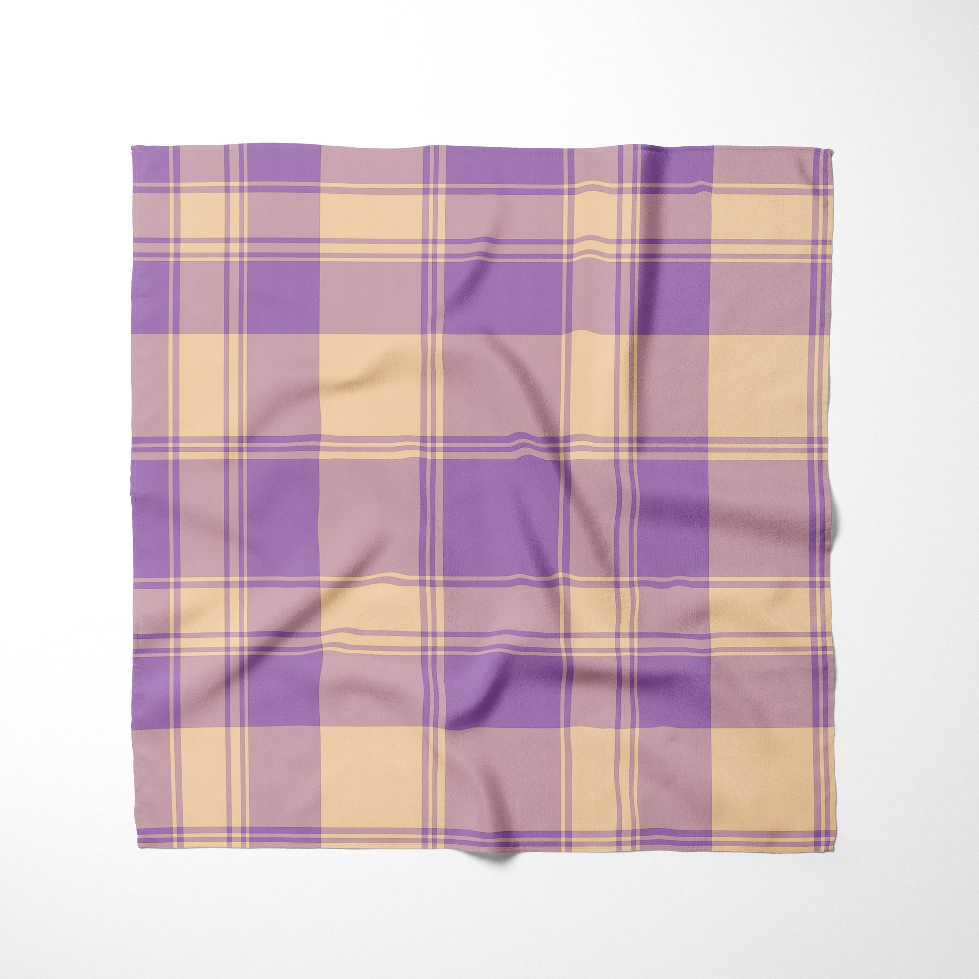 Nude And Light Purple Plaid Dog Bandana - Apawry Pup