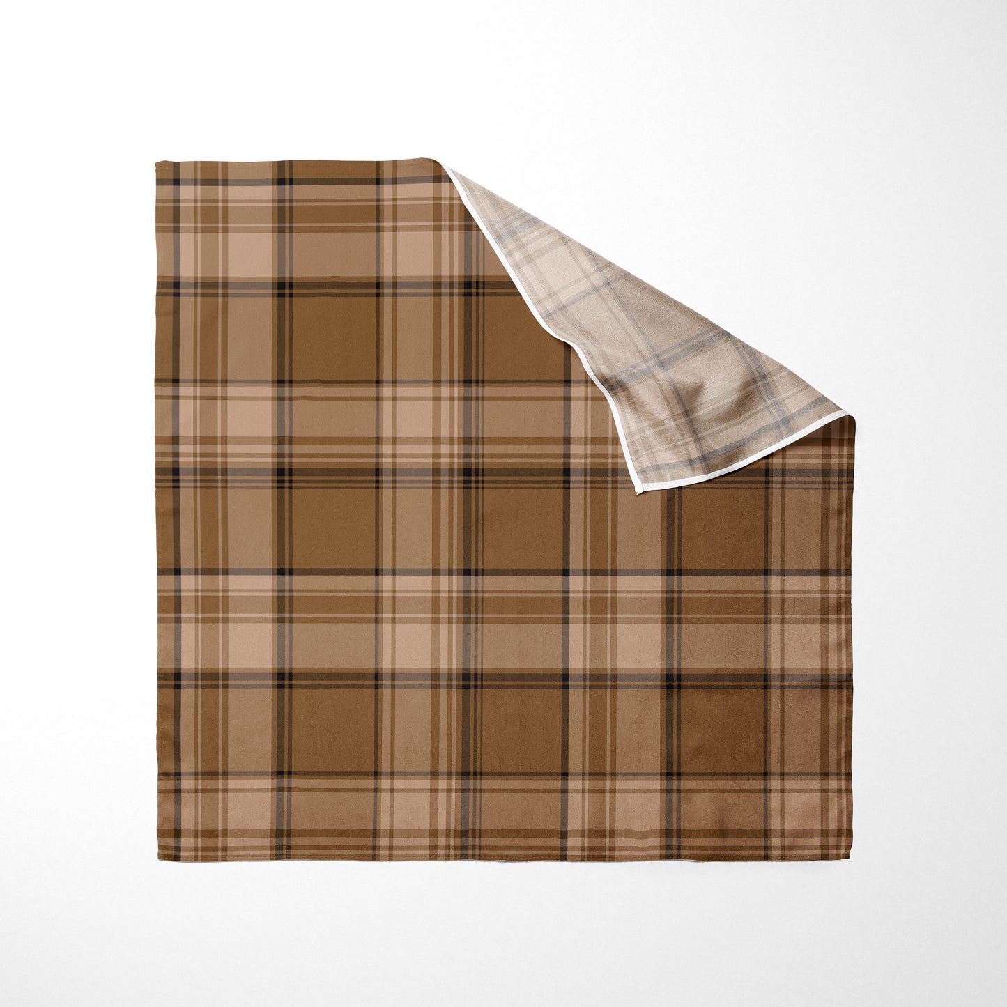 Nude Brown And Dark Brown Plaid Dog Bandana - Apawry Pup