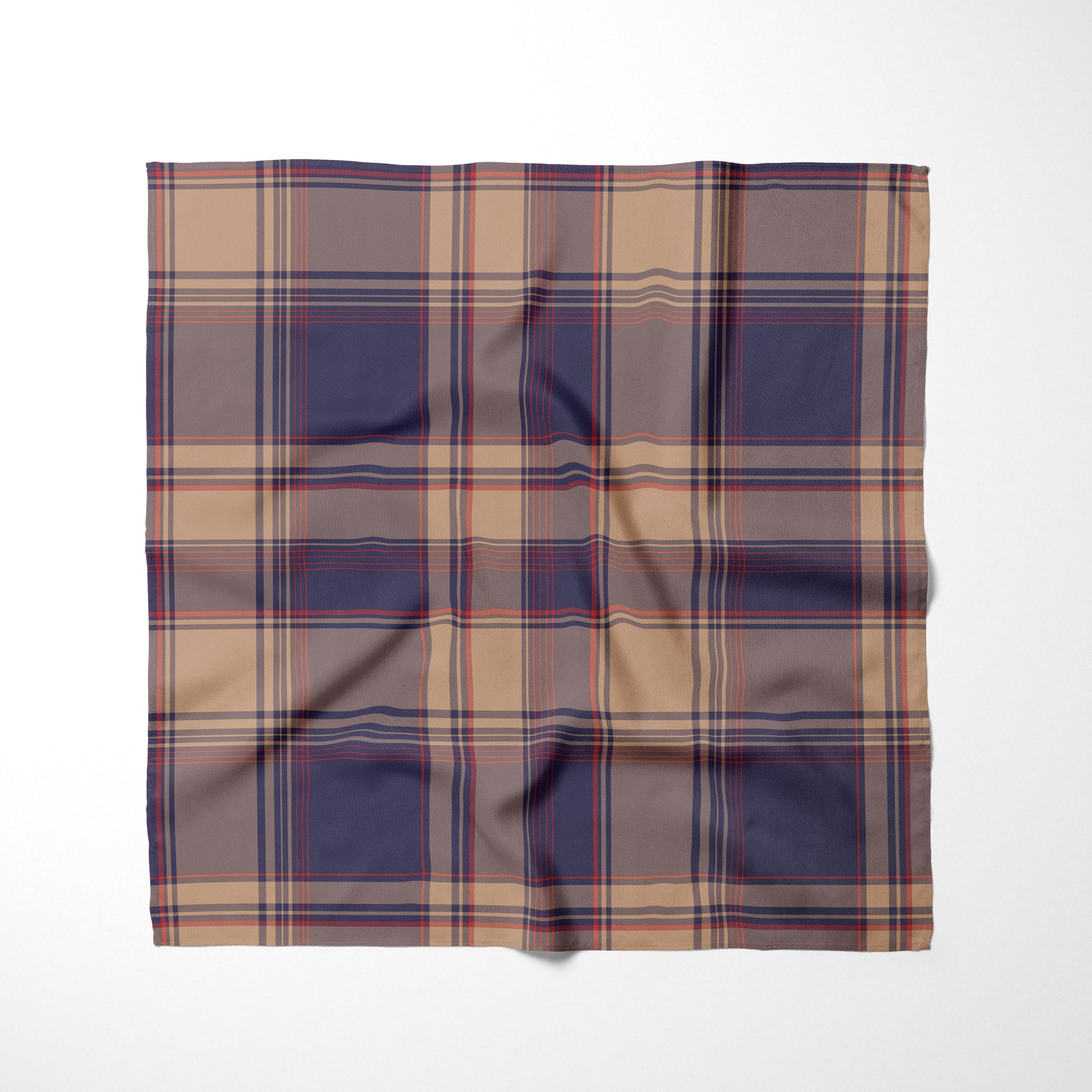 Nude Navy Blue And Red Plaid Dog Bandana - Apawry Pup