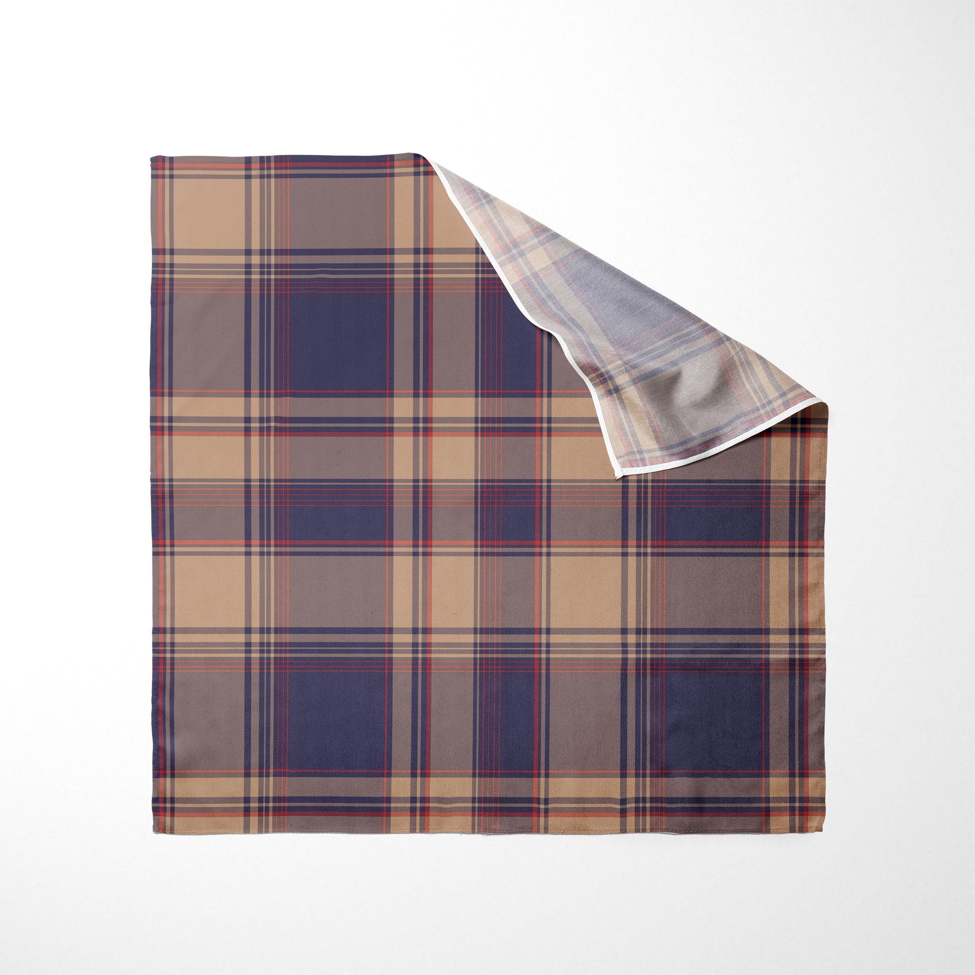 Nude Navy Blue And Red Plaid Dog Bandana - Apawry Pup