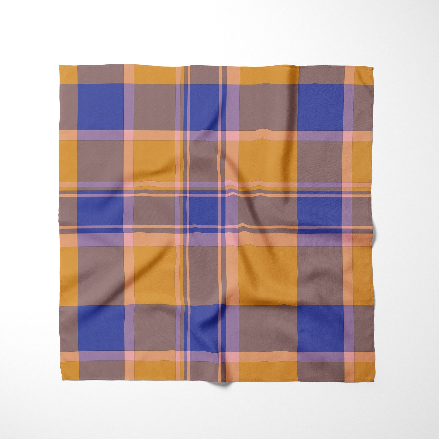 Orange And Blue Plaid Dog Bandana - Apawry Pup