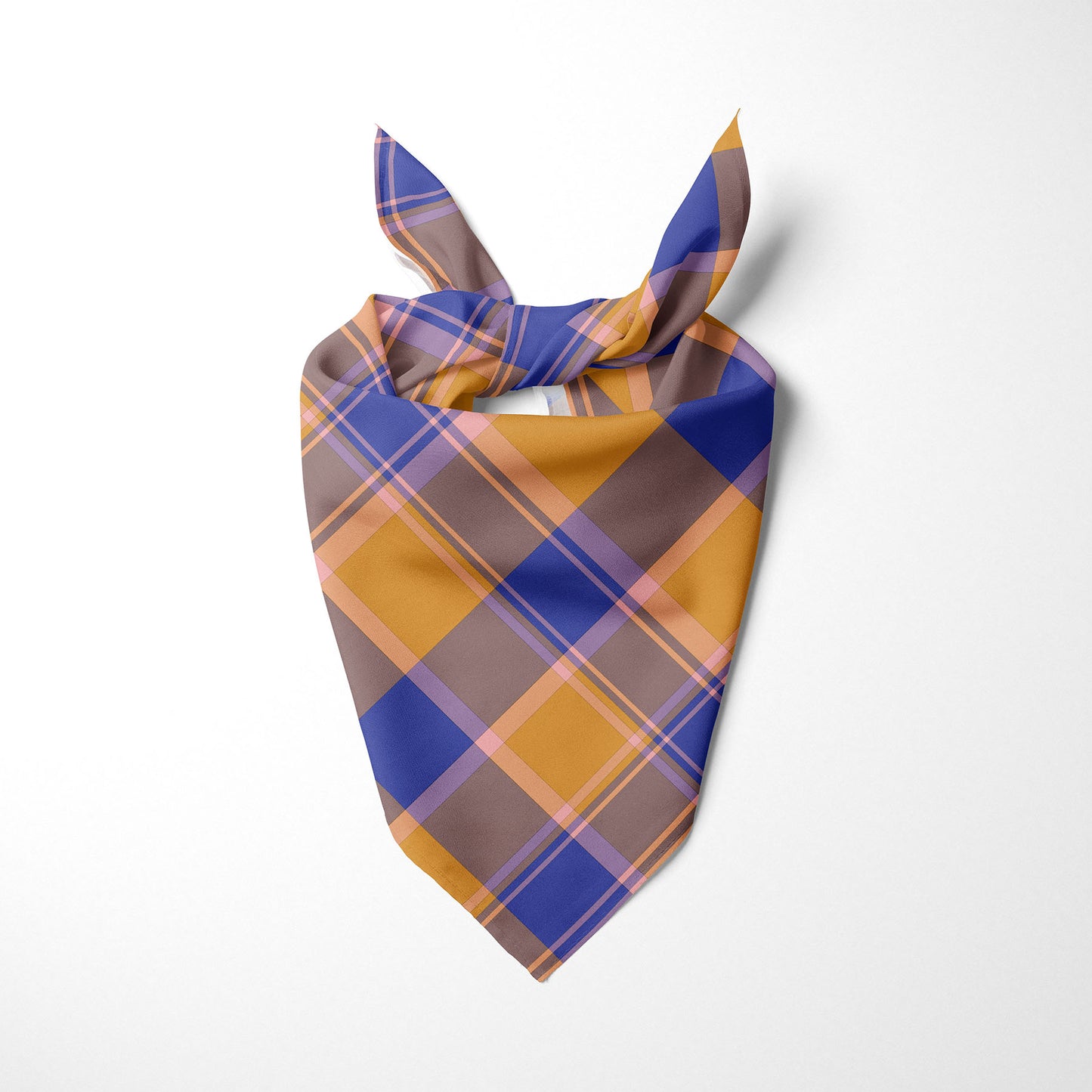 Orange And Blue Plaid Dog Bandana - Apawry Pup