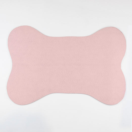 Light Pink Bone Shaped Pet Food Mat - Apawry Pup