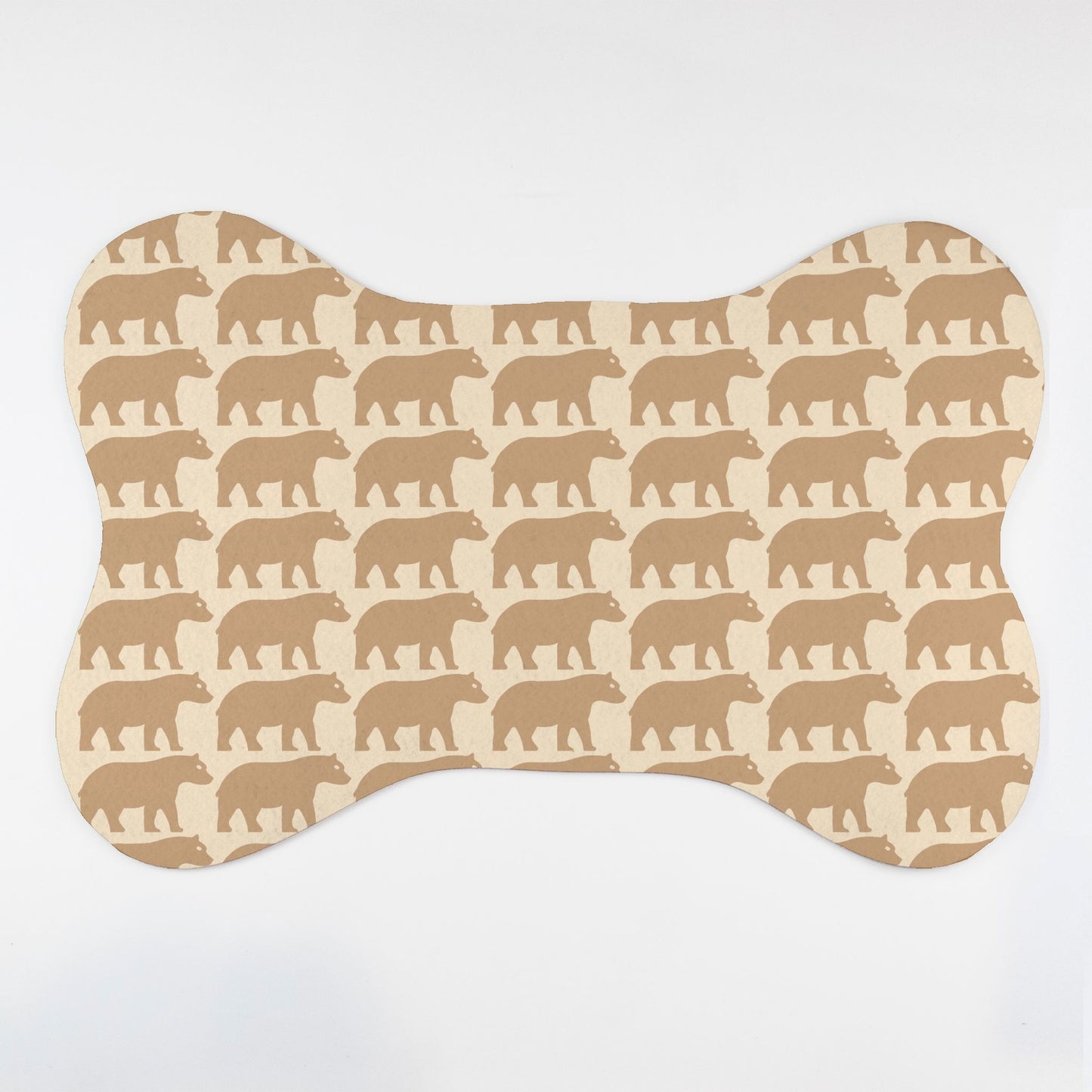 Bear Patterned Bone Shaped Pet Food Mat - Apawry Pup