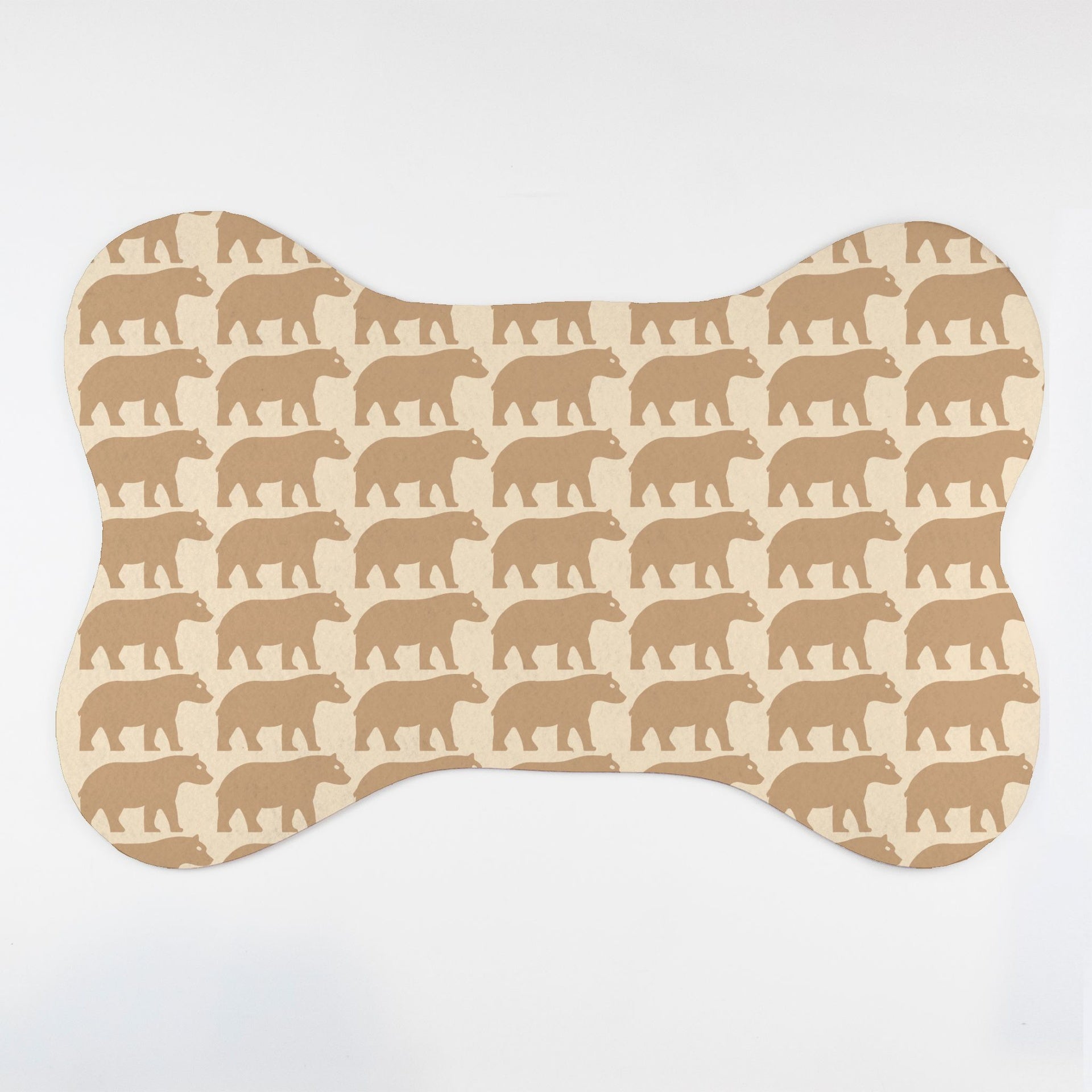 Bear Patterned Bone Shaped Pet Food Mat - Apawry Pup
