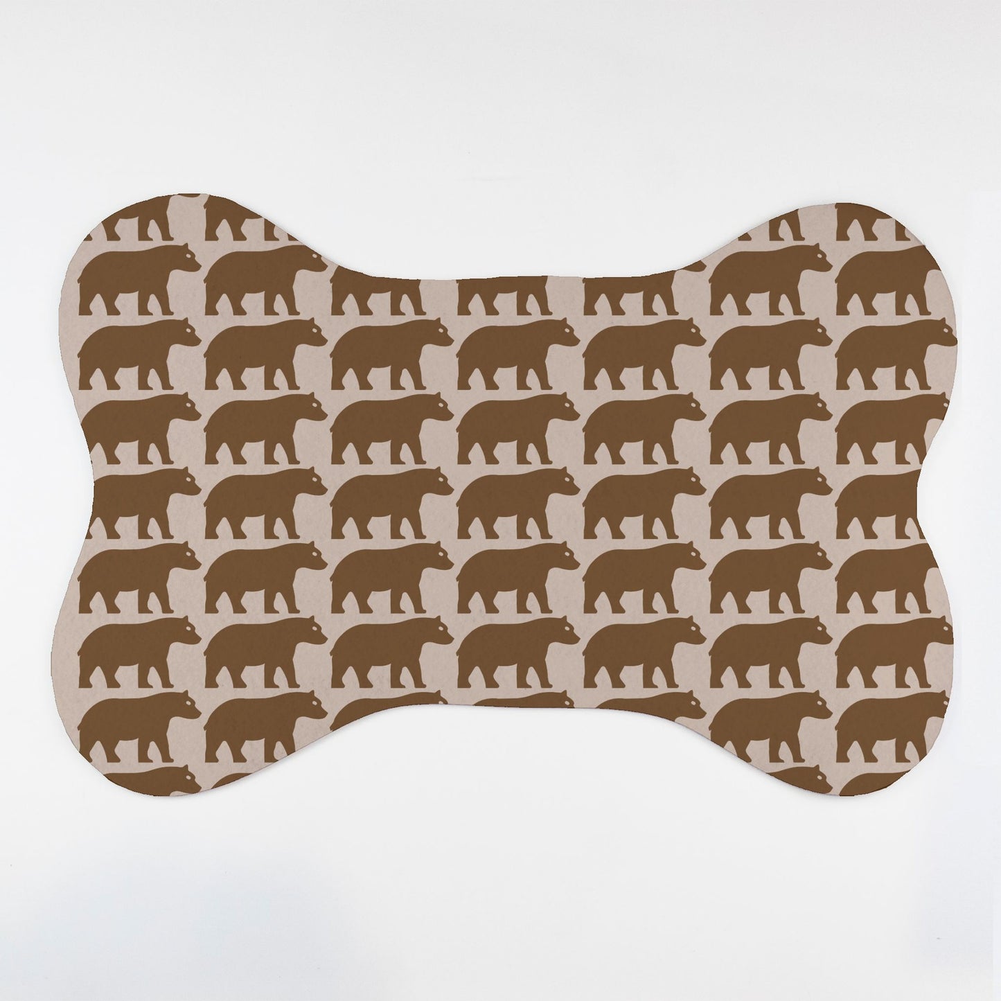Bear Patterned Bone Shaped Pet Food Mat - Apawry Pup