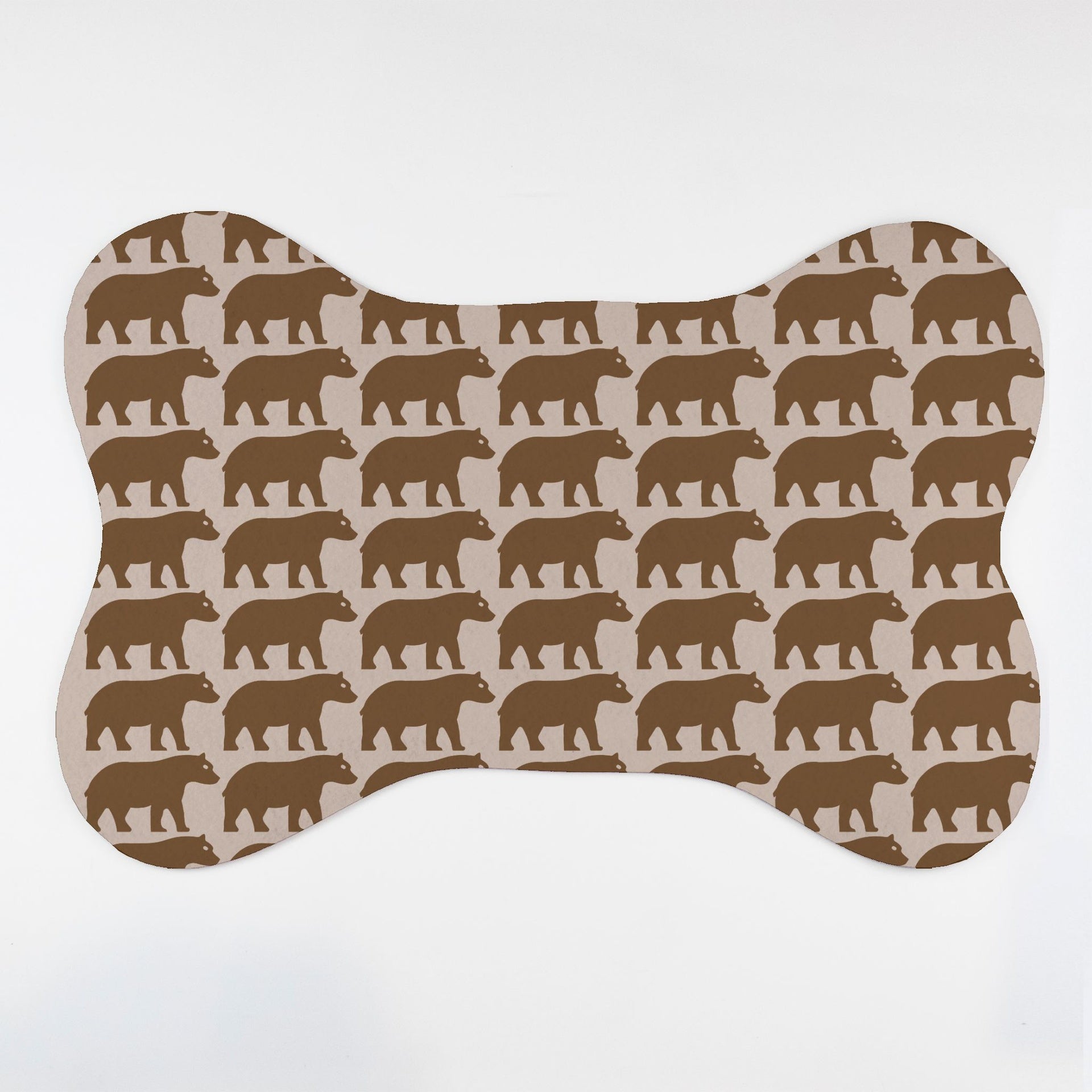 Bear Patterned Bone Shaped Pet Food Mat - Apawry Pup