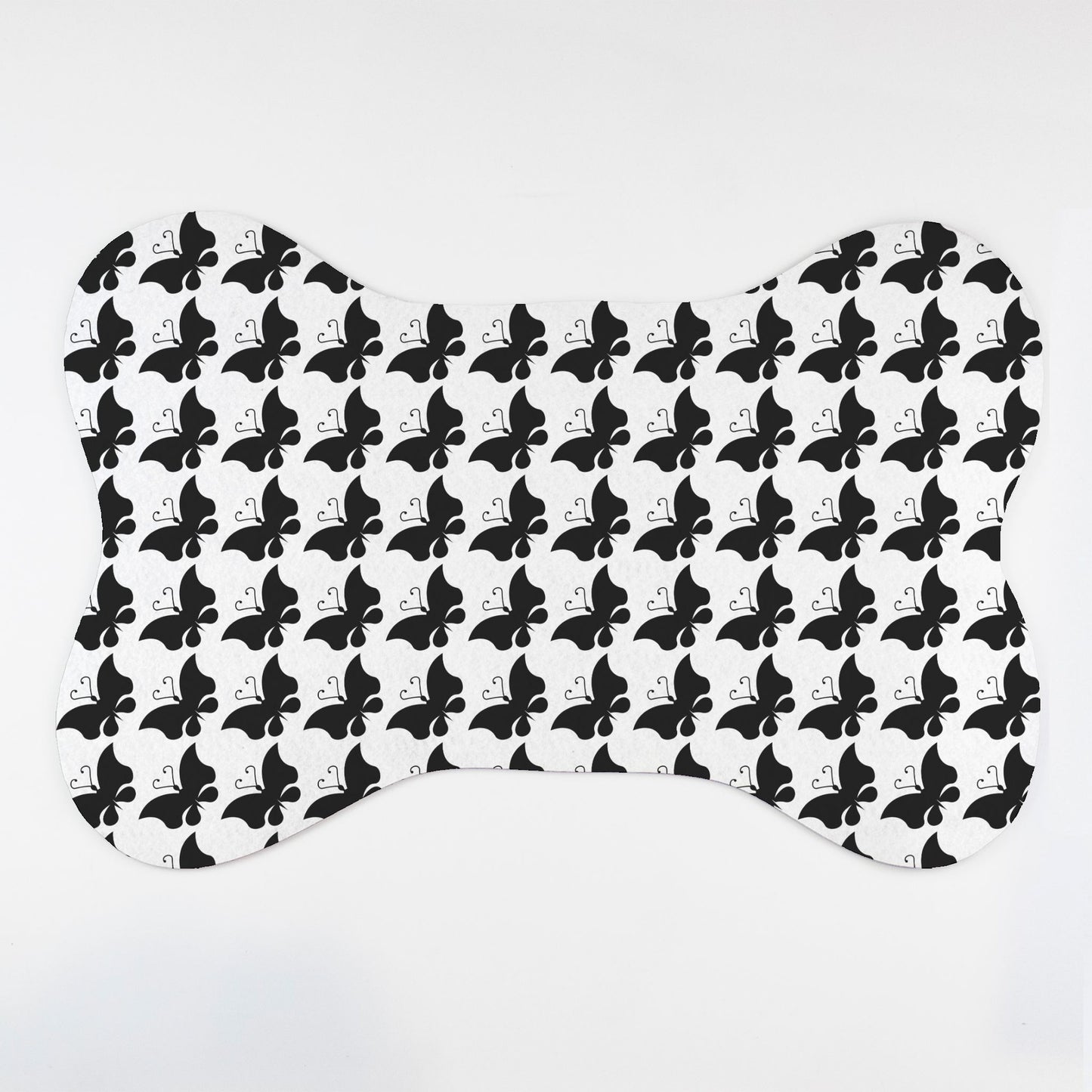 Butterfly 2 Patterned Bone Shaped Pet Food Mat - Apawry Pup