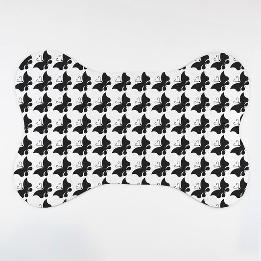 Butterfly 2 Patterned Bone Shaped Pet Food Mat - Apawry Pup