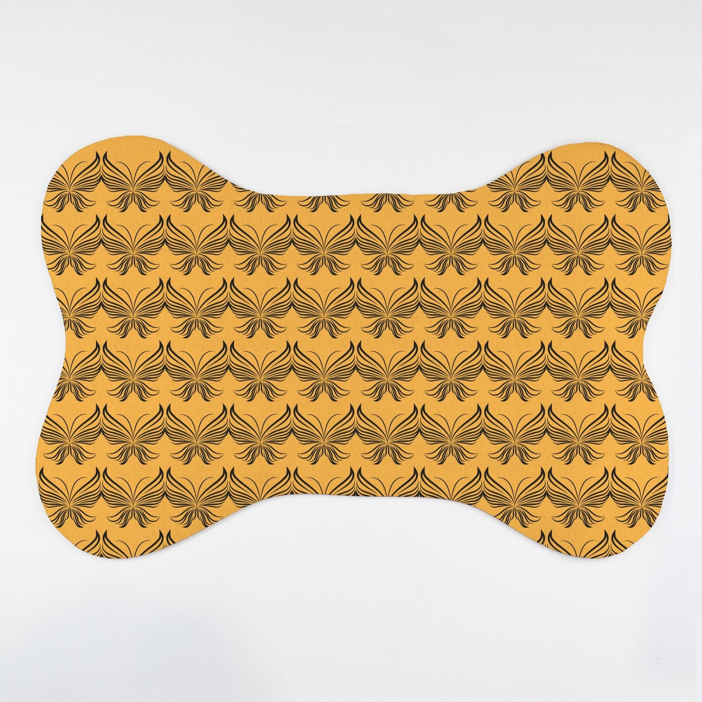 Butterfly Patterned Bone Shaped Pet Food Mat - Apawry Pup