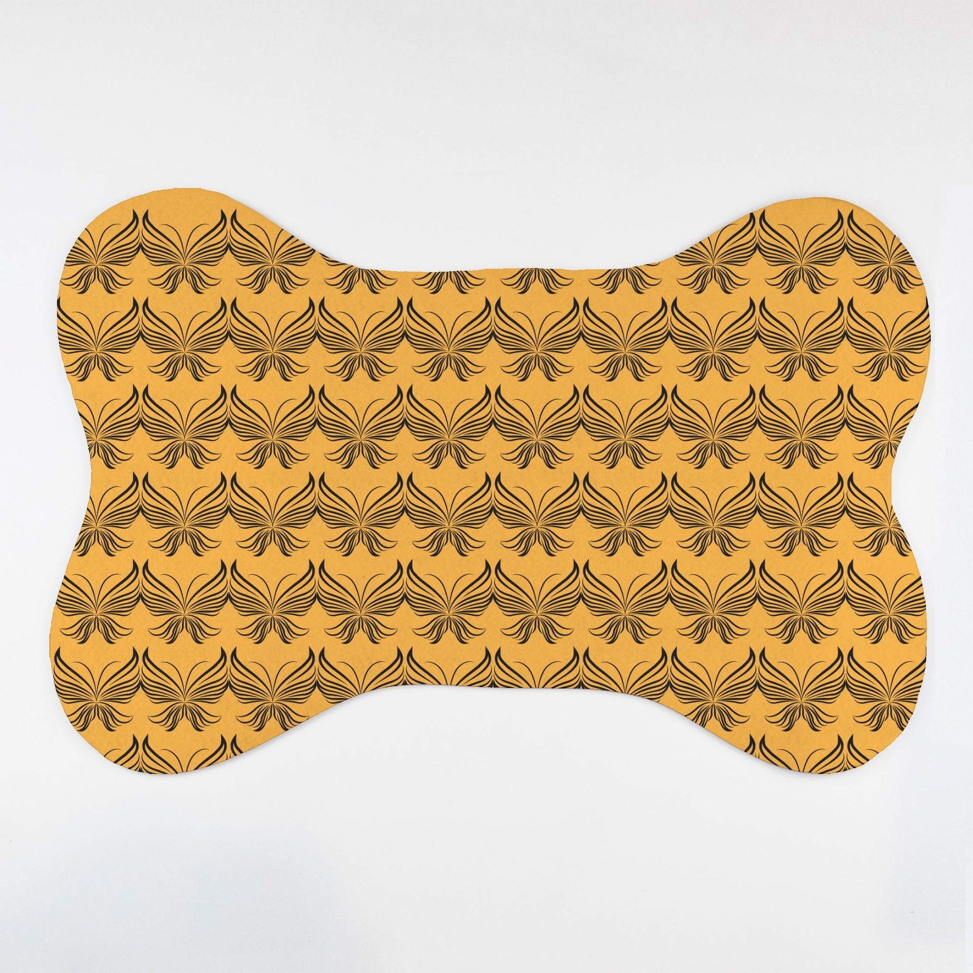 Butterfly Patterned Bone Shaped Pet Food Mat - Apawry Pup