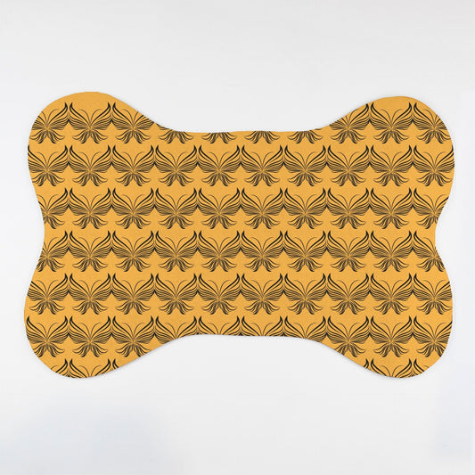 Butterfly Patterned Bone Shaped Pet Food Mat - Apawry Pup