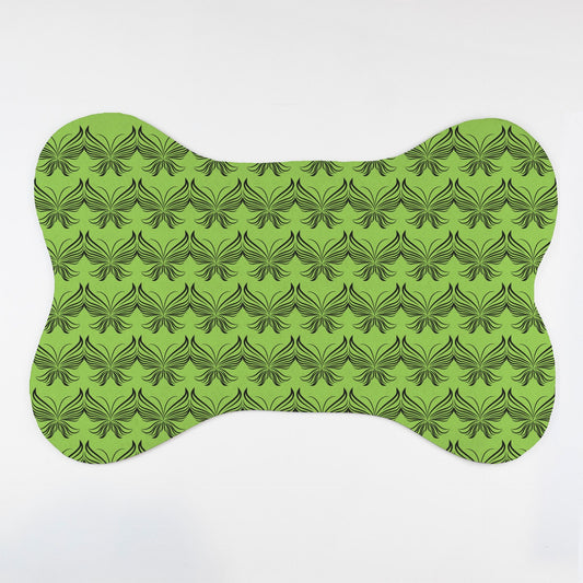Butterfly Patterned Bone Shaped Pet Food Mat - Apawry Pup