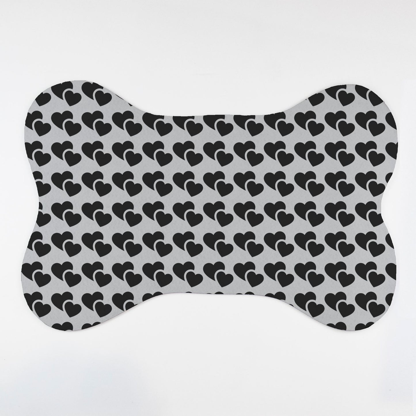 Heart Patterned Bone Shaped Pet Food Mat - Apawry Pup