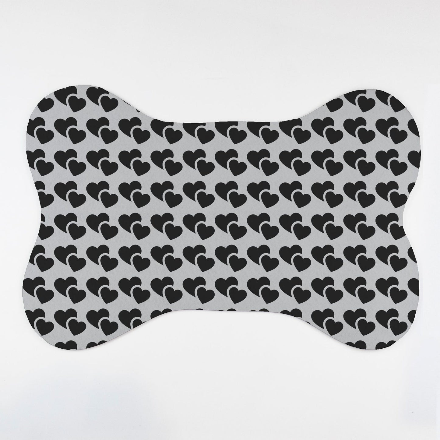 Heart Patterned Bone Shaped Pet Food Mat - Apawry Pup