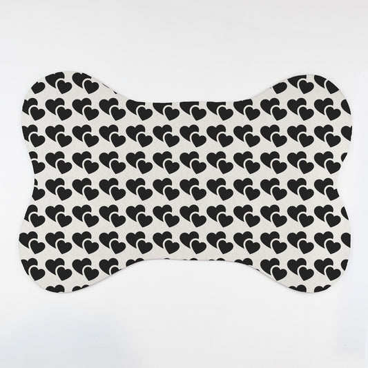 Heart Patterned Bone Shaped Pet Food Mat - Apawry Pup