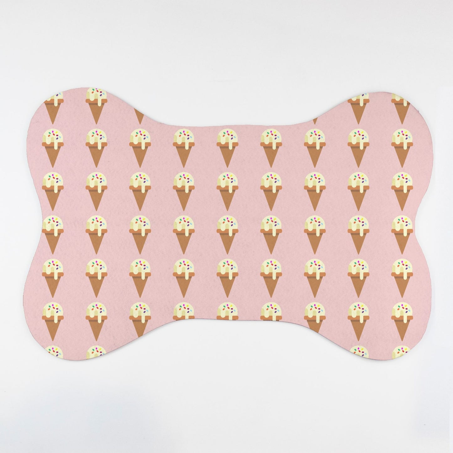 Ice Cream Cone Patterned Bone Shaped Pet Food Mat - Apawry Pup