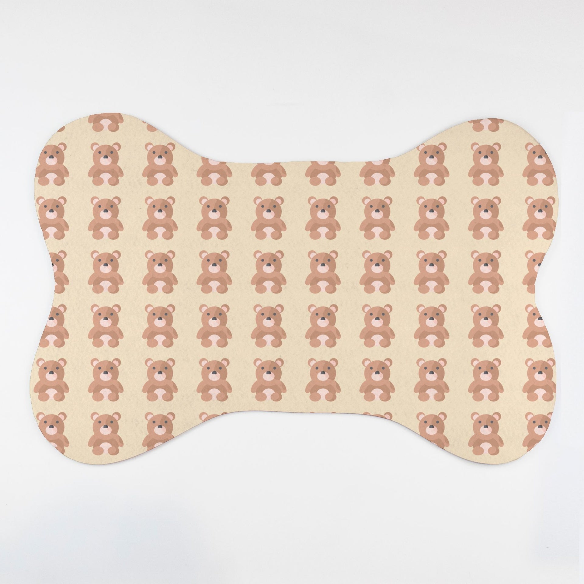 Teddy Bear Patterned Bone Shaped Pet Food Mat - Apawry Pup