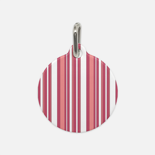 Pink and White Stripes Dog Tag - Apawry Pup