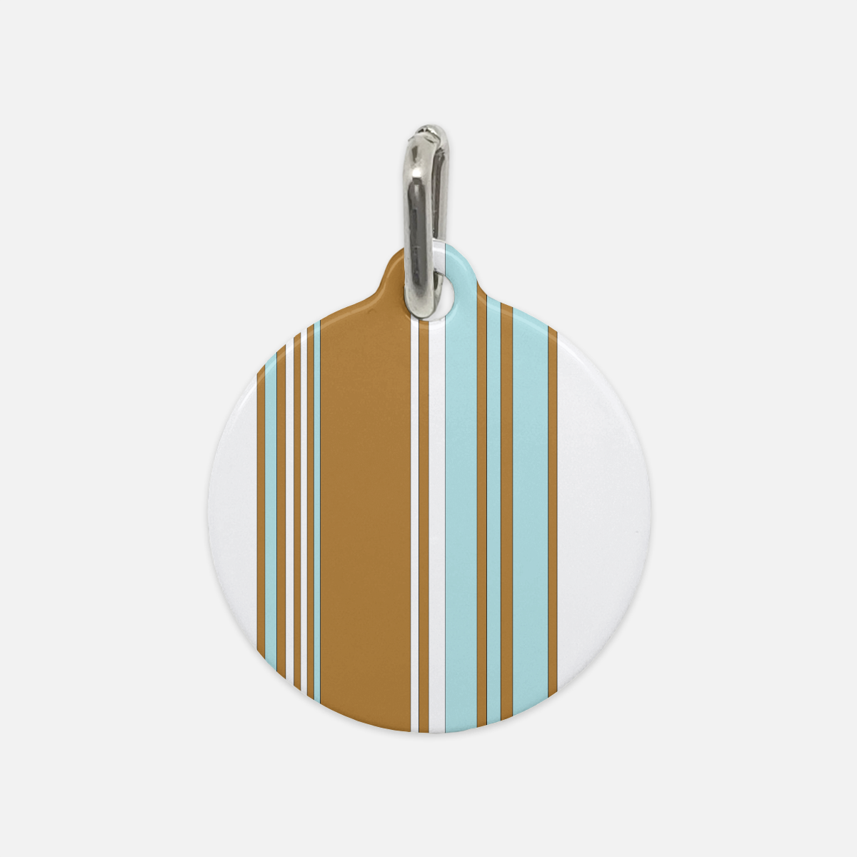 Baby Blue Brown & White Stripes Dog Tag - Apawry Pup
