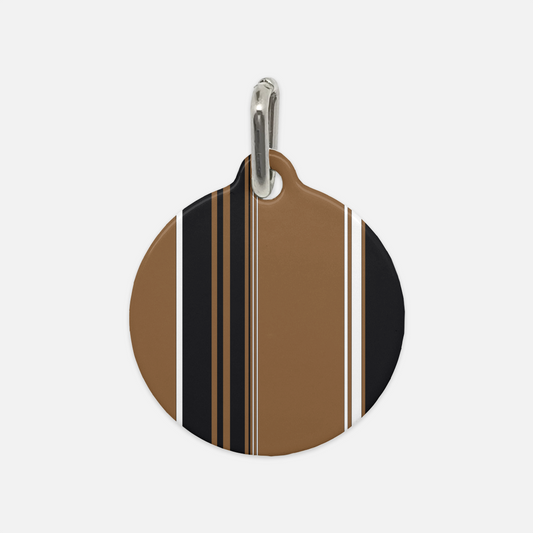 Black Brown & White Stripes Dog Tag - Apawry Pup