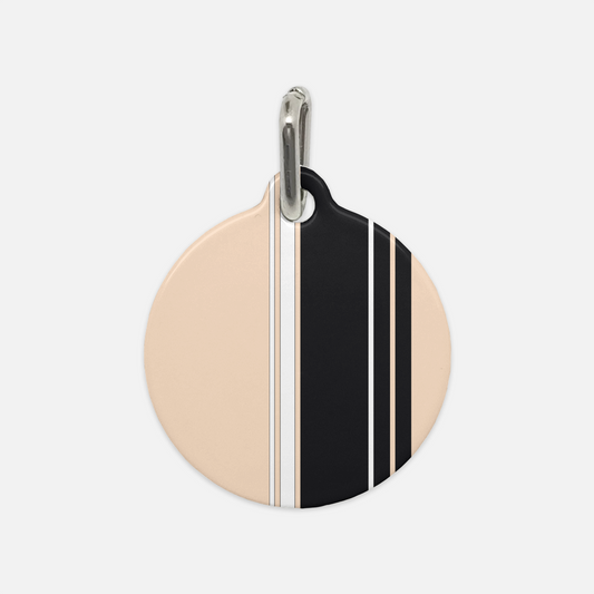 Black White & Nude Stripes Dog Tag - Apawry Pup