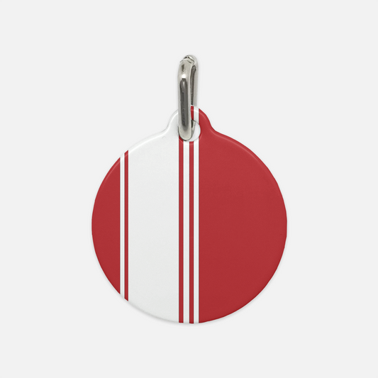 White & Red Stripes Dog Tag - Apawry Pup
