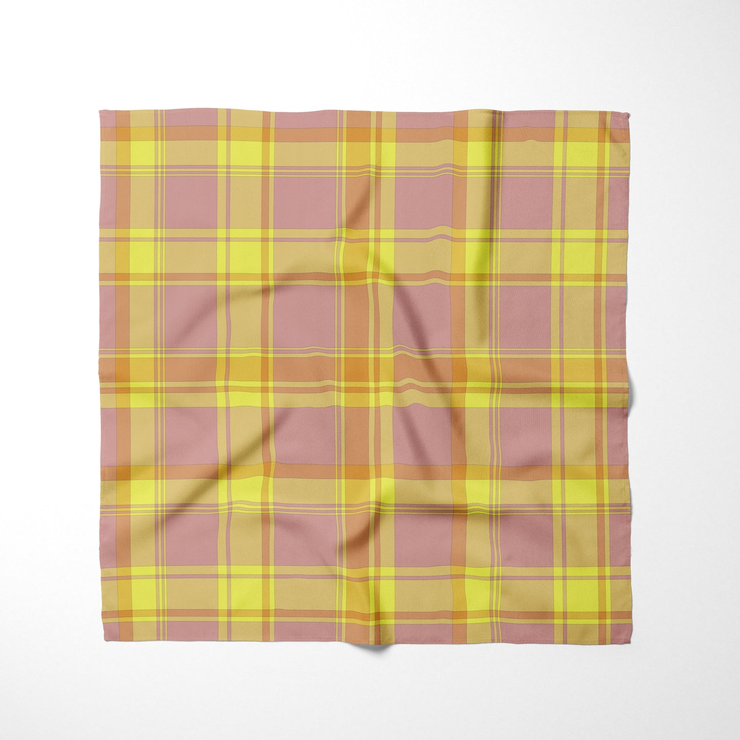 Pink Yellow And Orange Plaid Dog Bandana - Apawry Pup